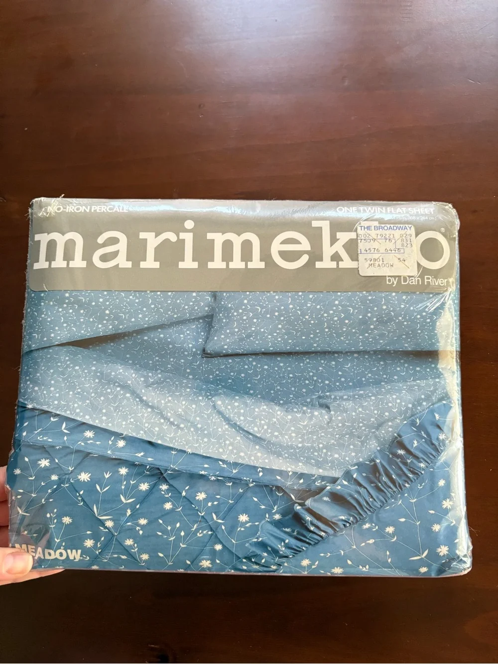 Vintage Marimekko sheet twin flat 1986 80s pink floral percale cotton blend NEW